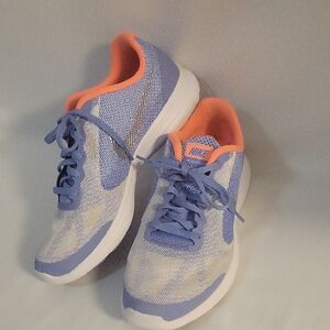 Nike Revolution 3 Youth Big Kids Running Shoes Pink/Blue/Orange Size 7